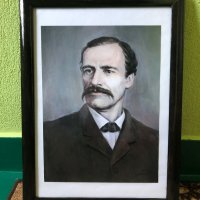 Картина Портрет на Георги С. Раковски с Дървена рамка, снимка 2 - Картини - 38061468