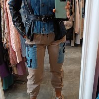 Дамски карго панталон в бежов цвят, снимка 3 - Панталони - 43759583