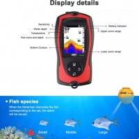 Сонар за риболов безжичен сонар Лъки с цветен LCD дисплей FF1108-1CW, снимка 12 - Такъми - 37005829