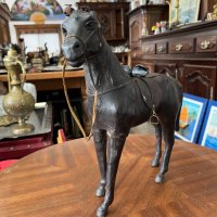 Стара кожена фигура от кон. №3650, снимка 2 - Антикварни и старинни предмети - 40078203
