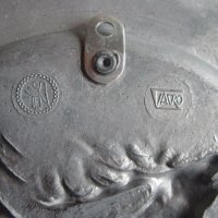 Уникална ловна калаена чиния  за стена елен , снимка 5 - Антикварни и старинни предмети - 26993938