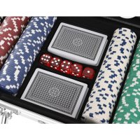 Луксозен комплект за игра на покер сет 300 жетона в куфар, снимка 3 - Други игри - 43900858
