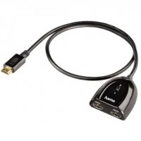 Кабел преходен HAMA с превключвател HDMI(м)/2xHDMI(ж) 0,5m, снимка 1 - Други стоки за дома - 27640917