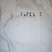 Дамска светлосиня риза с перли размер S цена 19 лв. + подарък перлени обички , снимка 3 - Ризи - 43096282