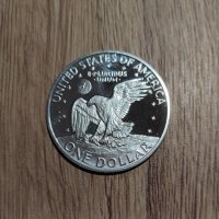 Сребърна монета 1 долар 1972 САЩ Айзенхауер PROOF, снимка 1 - Нумизматика и бонистика - 43951367