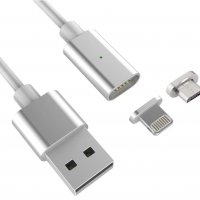 MAGNETIC MICRO USB , LIGHTNING CABLE IOYNG- КАБЕЛ С НЕОДИМОВ МАГНИТ С MICRO USB , LIGHTNING КОНЕКТОР, снимка 1 - USB кабели - 38608726