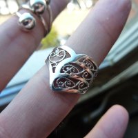 Сребърен пръстен малко като сърце, халка 1.7, снимка 1 - Пръстени - 43854206