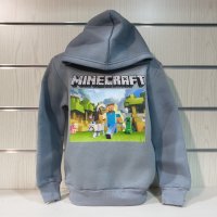 Нов детски суичър в тъмносив цвят с дигитален печат MINECRAFT, снимка 7 - Детски анцузи и суичери - 38507018