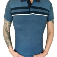 Мъжка блуза с яка - код 501, снимка 1 - Тениски - 36100460