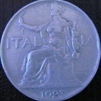 1 лира 1923, Италия, снимка 1 - Нумизматика и бонистика - 34637627