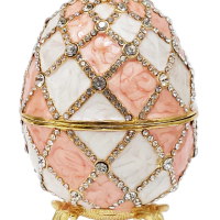 Фаберже стил, яйце-кутийка за бижута, инкрустирана с кристали, в луксозна подаръчна кутия., снимка 1 - Декорация за дома - 37922284