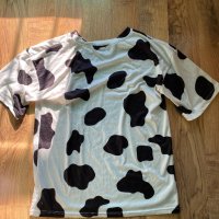 Дамска тениска с принт на крава, снимка 3 - Тениски - 44103875