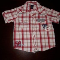 18-24м 92см Риза с къс ръкав Некст Материя памук Цвят червено каре Без следи от употреба, снимка 1 - Бебешки блузки - 26750079
