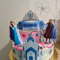 Картонена торта Елза и Анна , снимка 1 - Други - 43064149