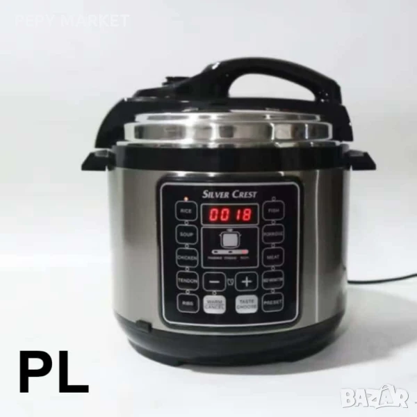 Мултикукър под налягане SilverCrest ,6л./1050W,10 програми за готвене 10 функции в 1 уред: Готвене п, снимка 1