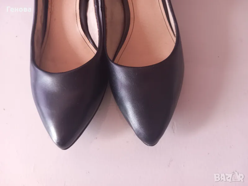Дамски черни елегантни обувки с малък ток, снимка 1