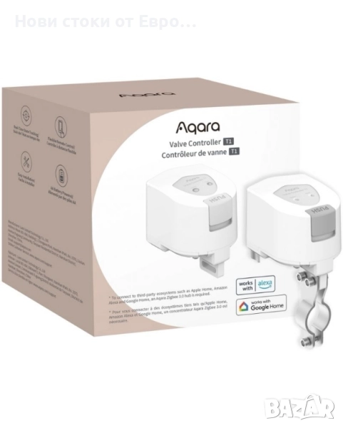 Смарт контролер за спирателни кранове Aqara - Valve Controller T1, бял, снимка 1