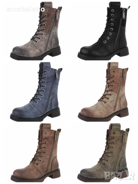Дамски боти с връзки, 6цвята , снимка 1