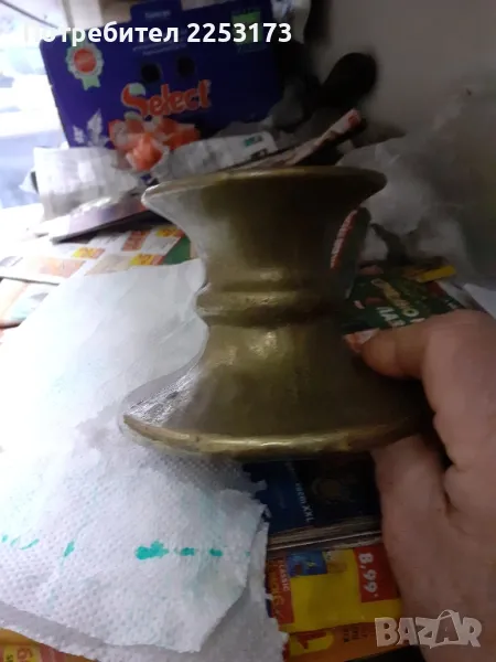 Масивен свещник бронз, снимка 1