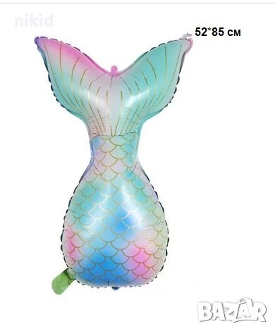 Опашка на Русалка голям фолио фолиев балон хелий въздух парти, снимка 1