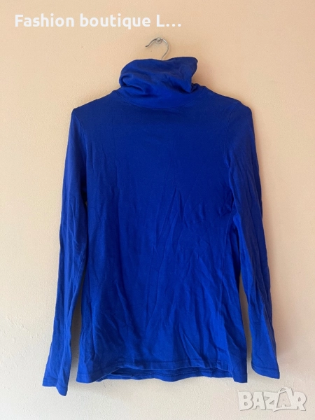 Тъмно синя блуза тип поло 95% памук 5% еластант XS размер 💙, снимка 1
