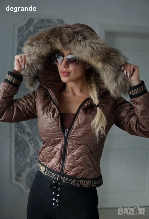 Късо Дамско Яке с пух от Лисица , снимка 1