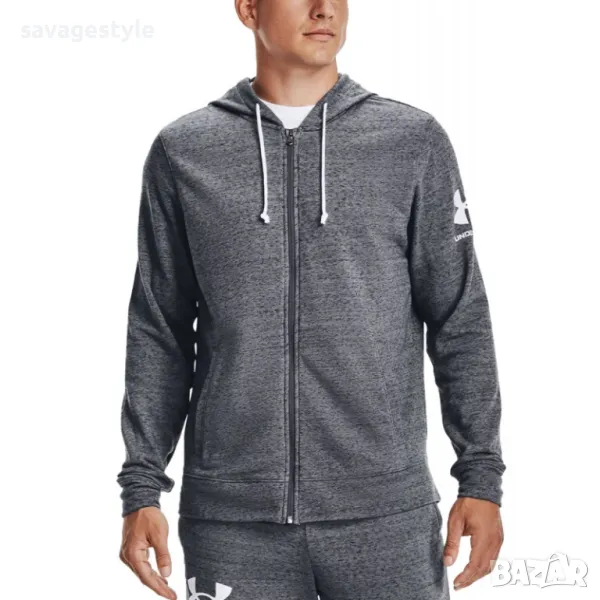 Мъжко спортно горнище UNDER ARMOUR Rival Terry Full Zip Hoodie Grey, снимка 1