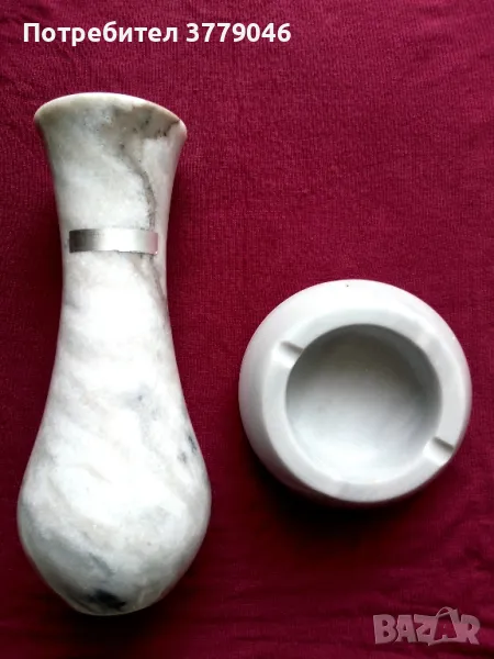 Мраморна ваза с пепелник , снимка 1