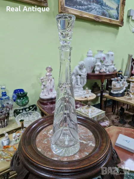 Страхотна антикварна кристална гарафа Бохемия , снимка 1