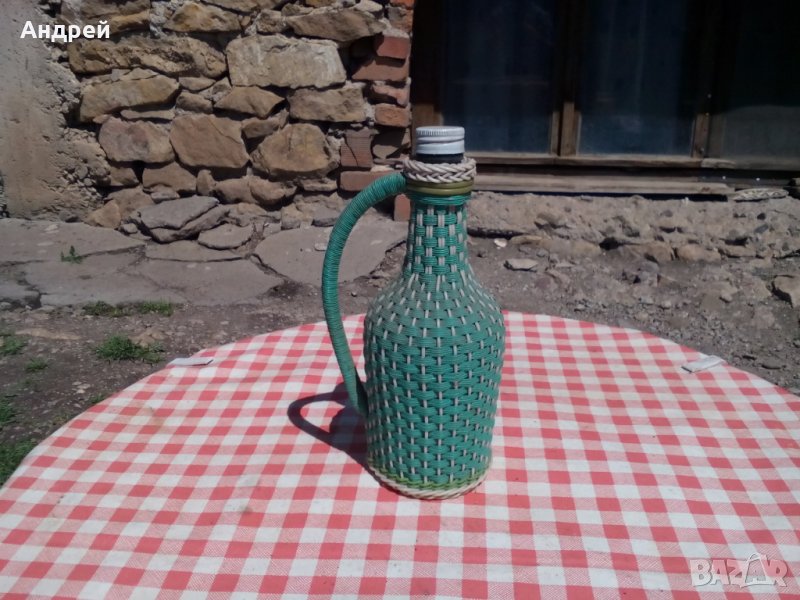 Стара плетена дамаджана,шише #11, снимка 1