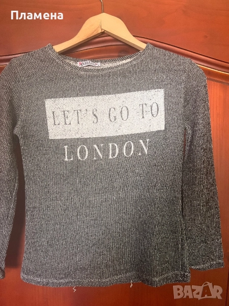 Сива блуза С с надпис , снимка 1