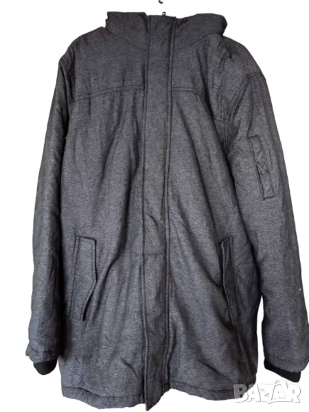 Мъжко зимно яке с подплата и качулка Straight Up, Тъмносиво, 85х64, L, снимка 1