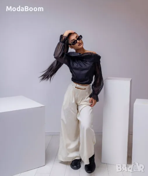 Стилен широк дамски панталон , снимка 1
