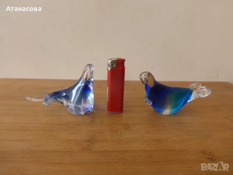 Стъклена фигура Тюлен 2 бр Мурано, снимка 1