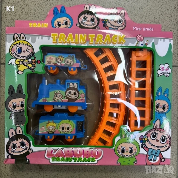 Комплект влак с релси Лабубу, Labubu, снимка 1