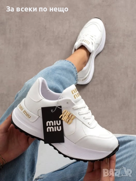 Miu Miu Дамски Бели Маратонки🔝Дамски Спортни Обувки В Бял Цвят Миу Миу Код P1343, снимка 1