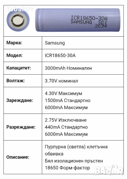 18650 батерия Samsung, снимка 1