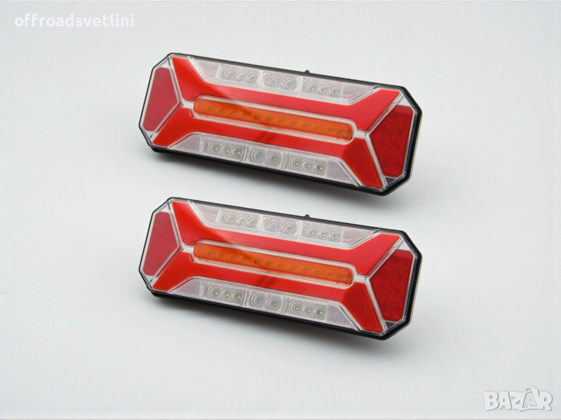 LED стопове NEON – комплект 2 броя с динамичен мигач, 12–24V, снимка 1