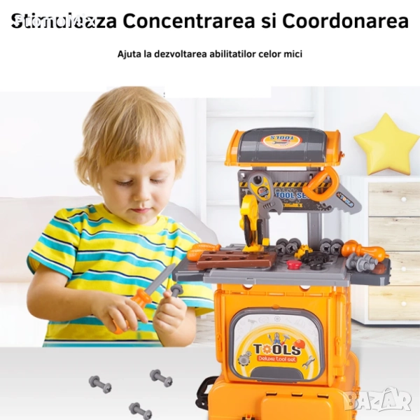 Детски комплект инструменти в раница Tools play set CH010291 2в1 33 части Преносима работилница, снимка 1