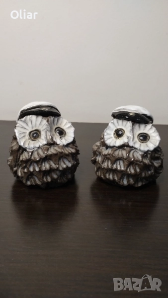 Изключително сладки фигурки на бухалчета. Арт керамика., снимка 1