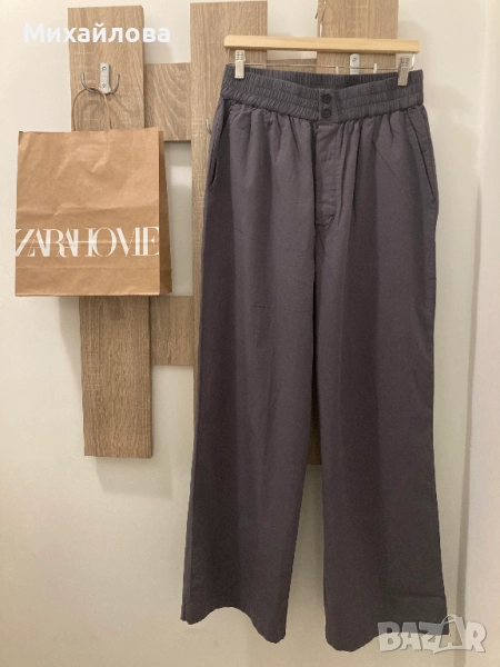 Дълъг памучен панталон на Zara Home, нов с етикет, размер М, снимка 1
