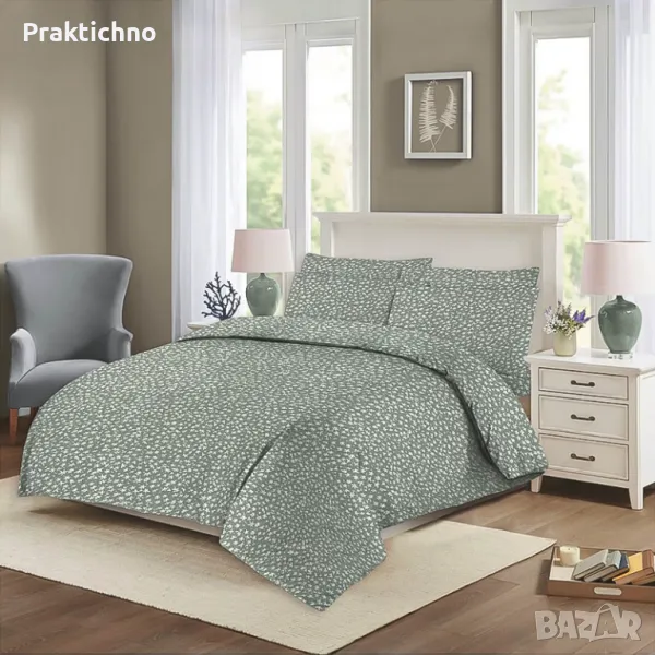 Спален комплект Kring за 2 души, чаршафи 100% памук, 132 TC, цветя, снимка 1