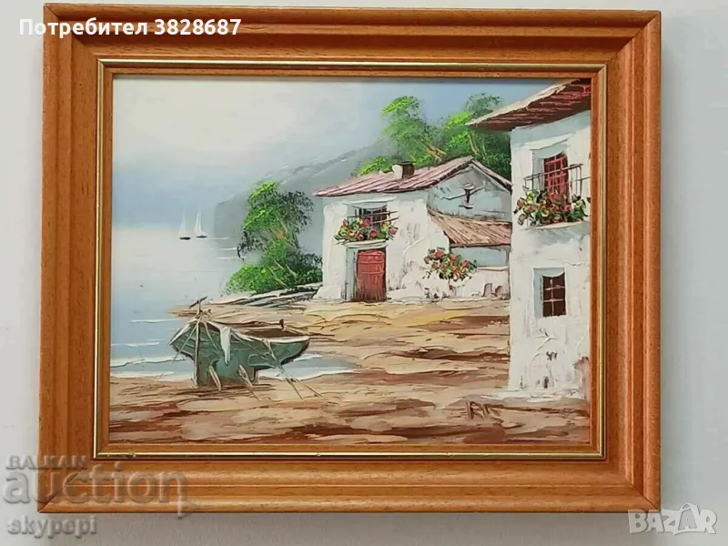 ПЕЙЗАЖ"Море и къщи", снимка 1