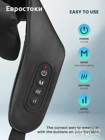 Careboda Безжичен акумулаторен шиацу масажор за гръб и врата, снимка 4 - Масажори - 48524937