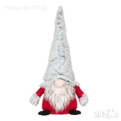 Коледна, Декоративна, Фигура, Гном, Сив, 30 см