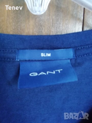 GANT The Original Slim V-Neck Evening Blue 433 оригинална нова тениска , снимка 5 - Тениски - 37888514