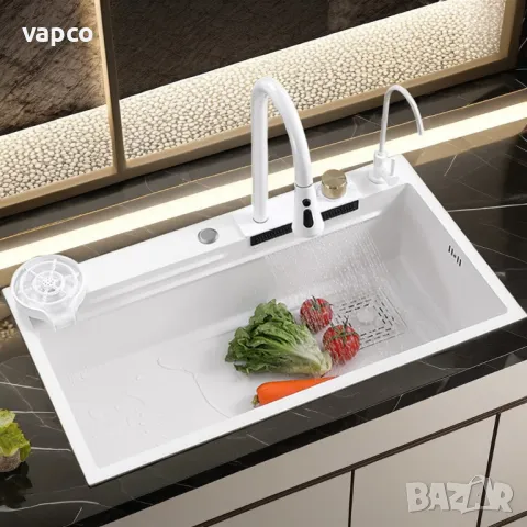 60см Висококачествена мултифункционална бяла кухненска мивка, снимка 5 - Мивки - 49377775