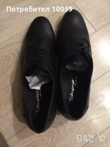 НОВИ Мъжки обувки естествена кожа, черни, 43-44, снимка 2 - Официални обувки - 37581317
