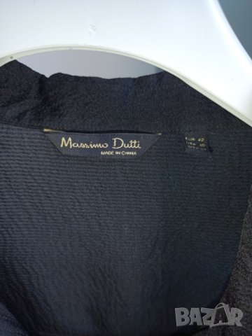 Копринена черна риза Massimo Dutti 42/L, снимка 6 - Ризи - 37257367