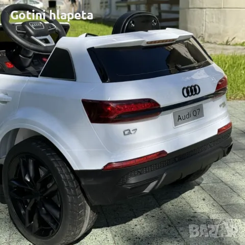 Акумулаторен джип Audi Q7 12V с меки гуми с Кожена седалка , снимка 16 - Детски велосипеди, триколки и коли - 48292867